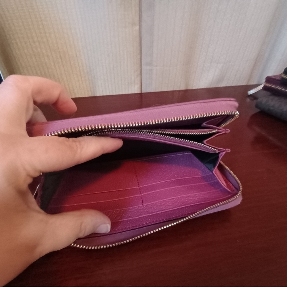 Gucci Monogram Long Wallet in Canvas with Purple Leather Edge coating - Picture 10 of 11